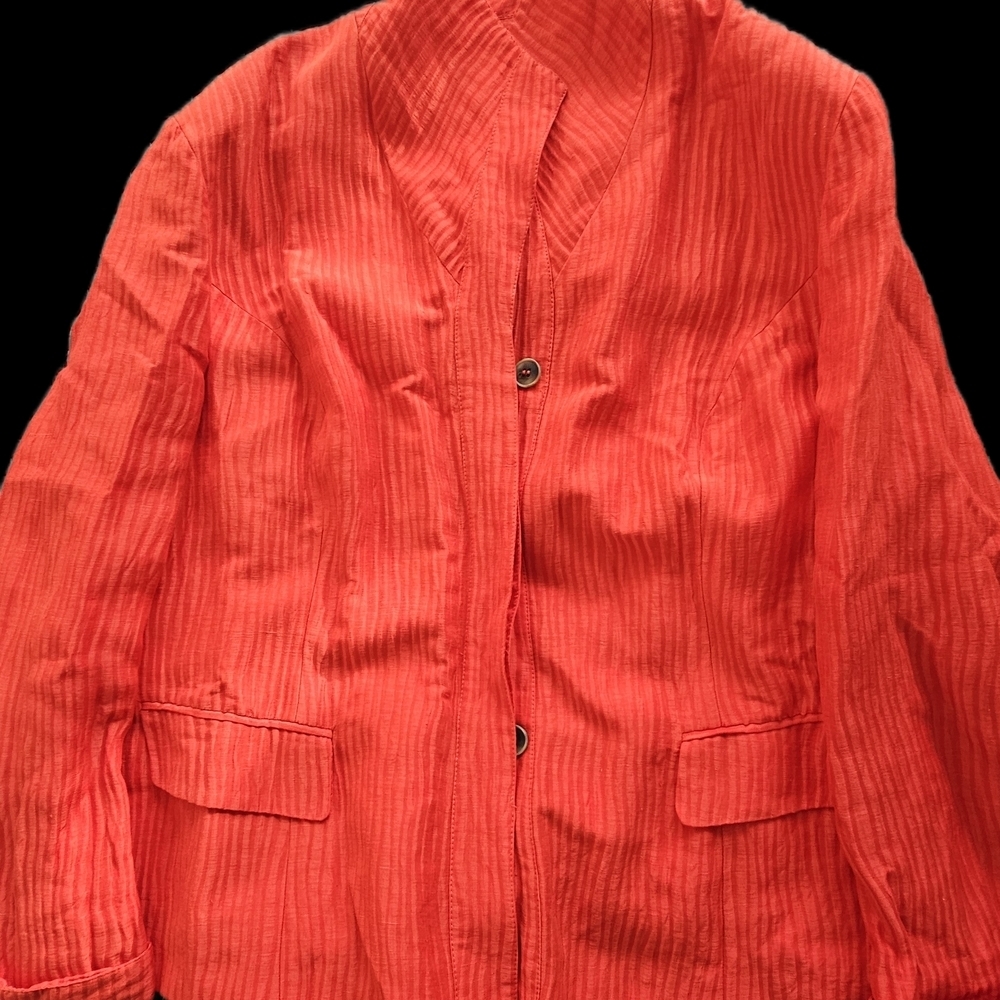 Women's Silk Linen Red Jacket Size 20